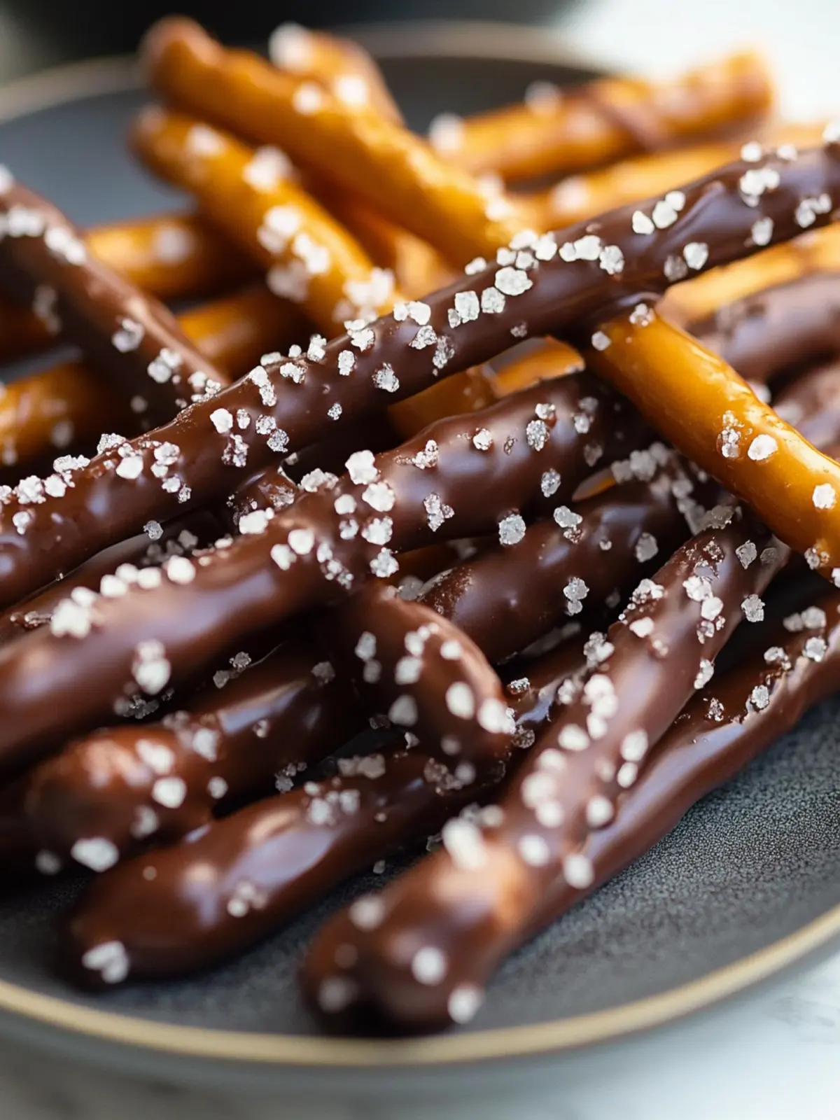 Irresistible Delicious Chocolate Dipped Salted Caramel Pretzel Rods 3 Delicious Chocolate Dipped Salted Caramel Pretzel Rods