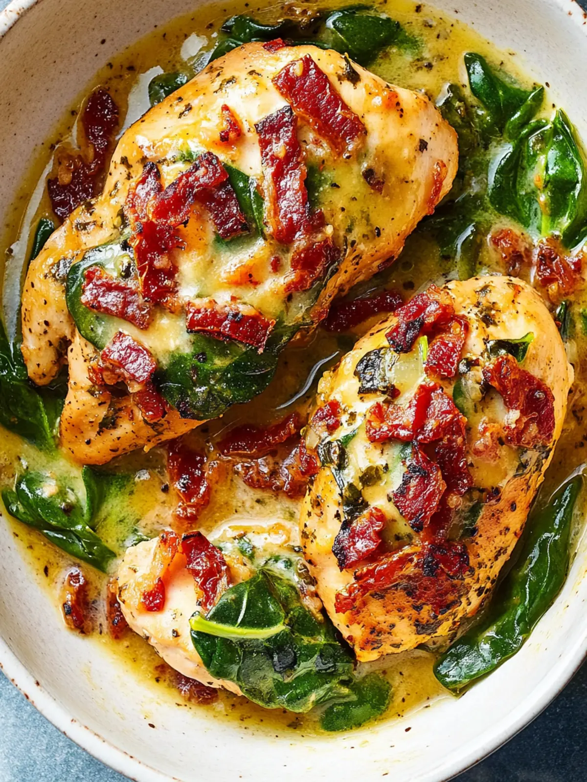 Sun-Dried Tomato, Spinach, and Bacon Chicken Bliss 2 Sun-Dried Tomato, Spinach, and Bacon Chicken