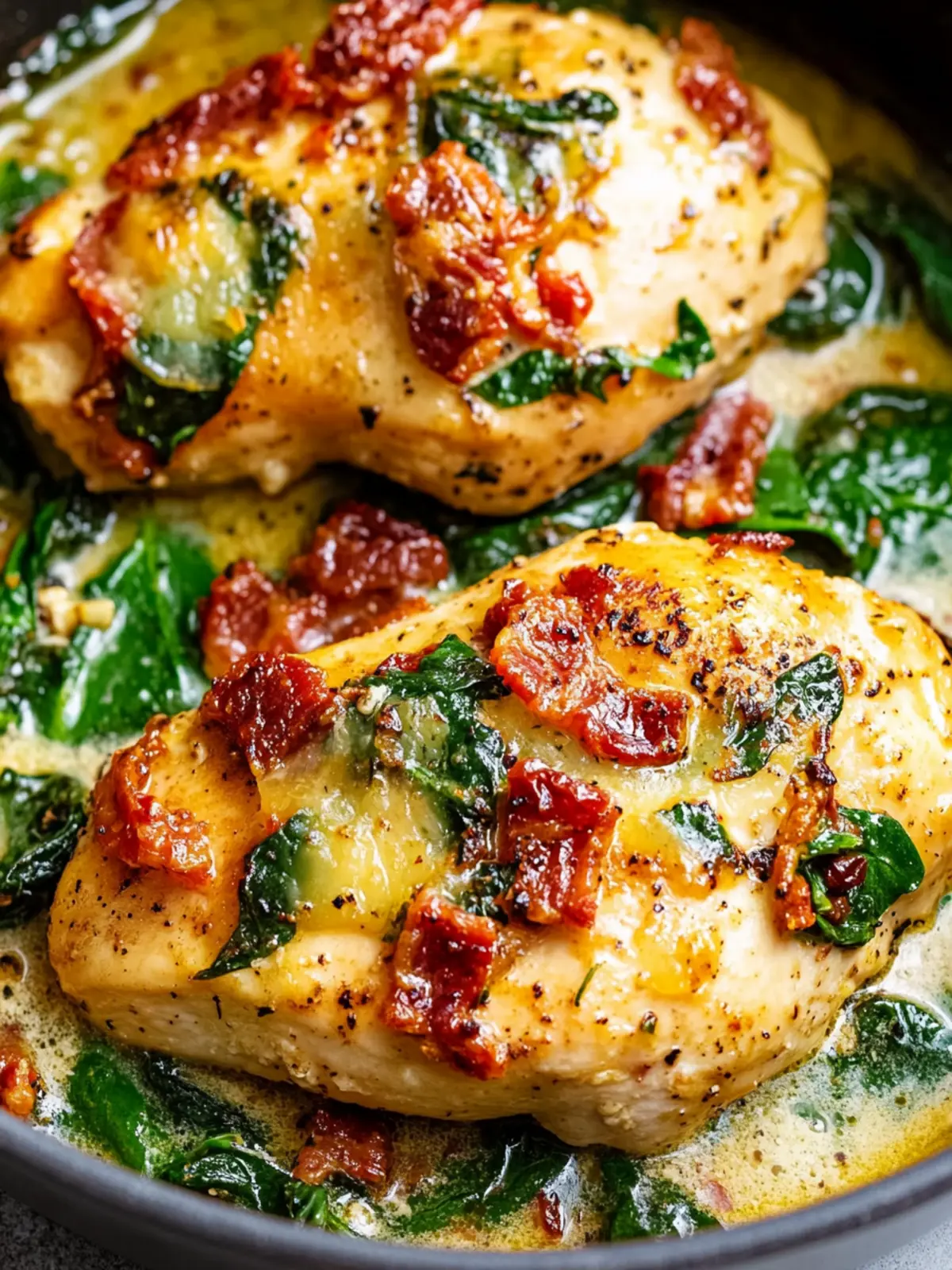 Sun-Dried Tomato, Spinach, and Bacon Chicken Bliss 3 Sun-Dried Tomato, Spinach, and Bacon Chicken