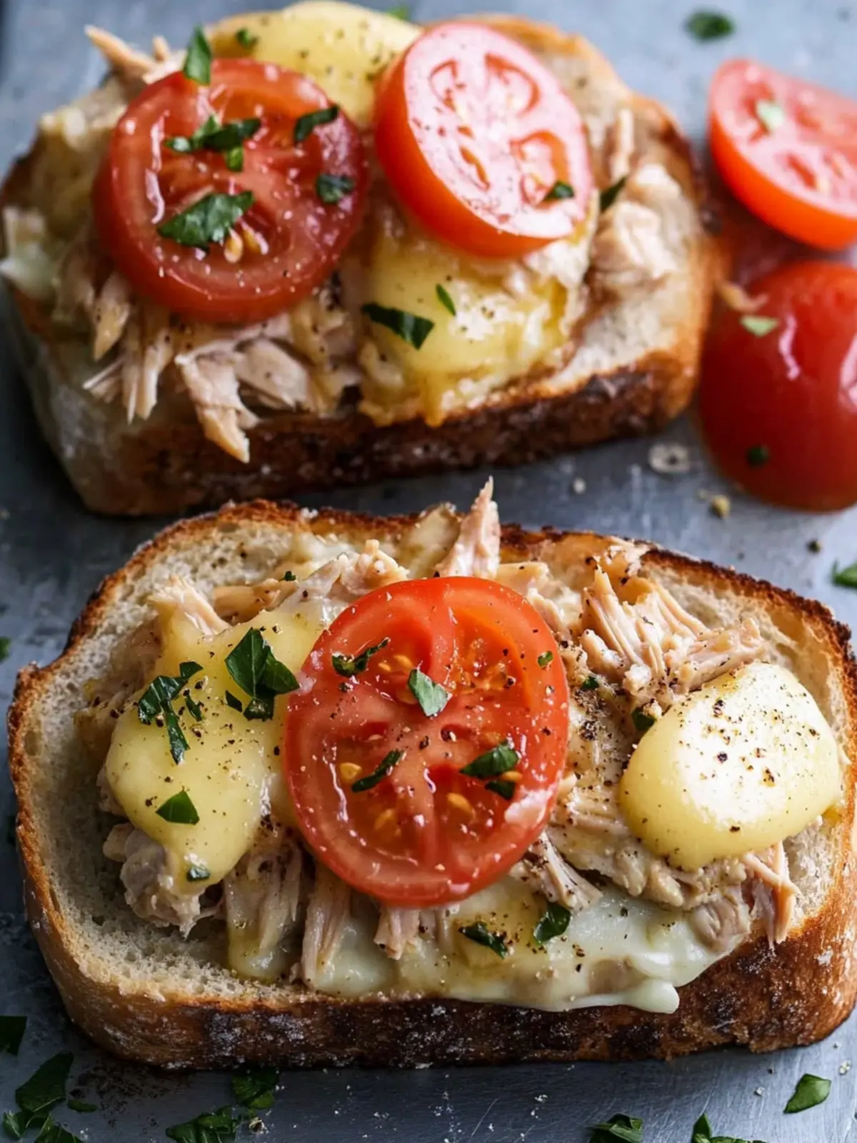 Irresistible Open Faced Tuna Melts: Broiled or Baked Goodness 2 Open Faced Tuna Melts {Broiled or Baked)