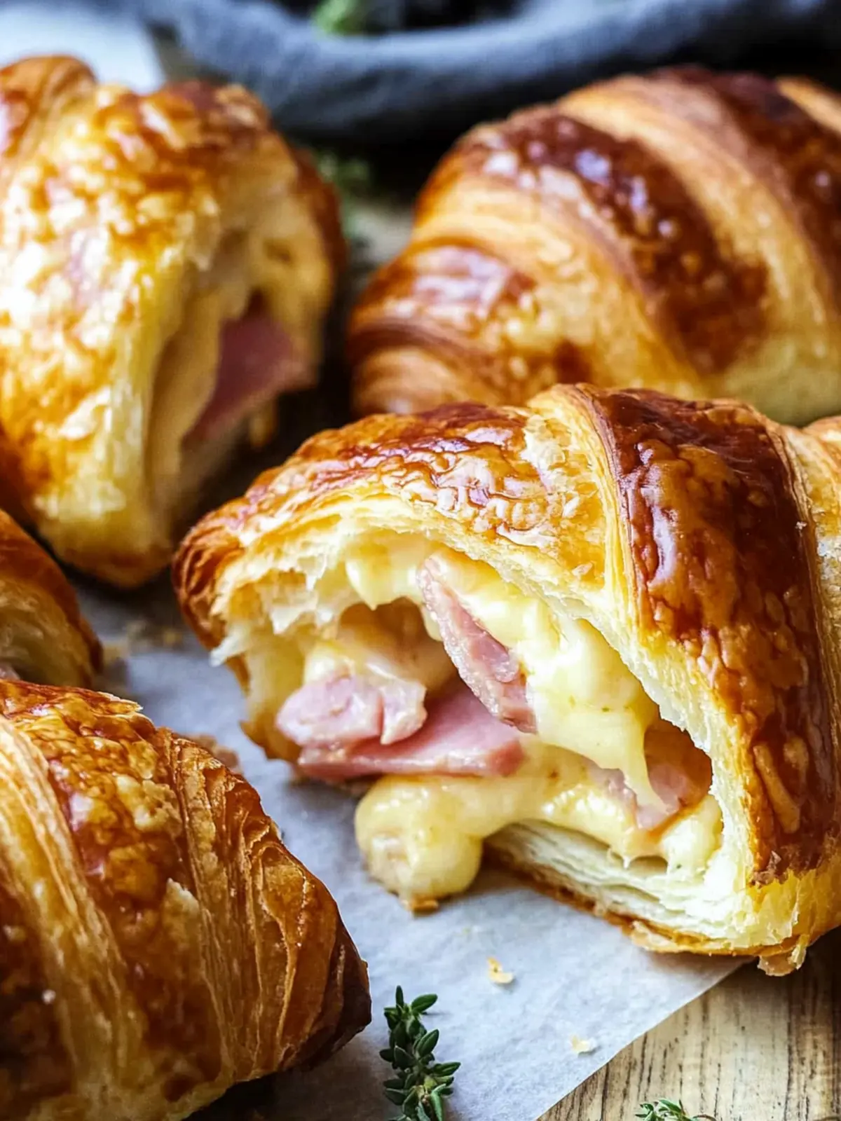 Sourdough Ham & Cheese Croissants: Easy Overnight Delight 3 Sourdough Ham & Cheese Croissants (Overnight Recipe)