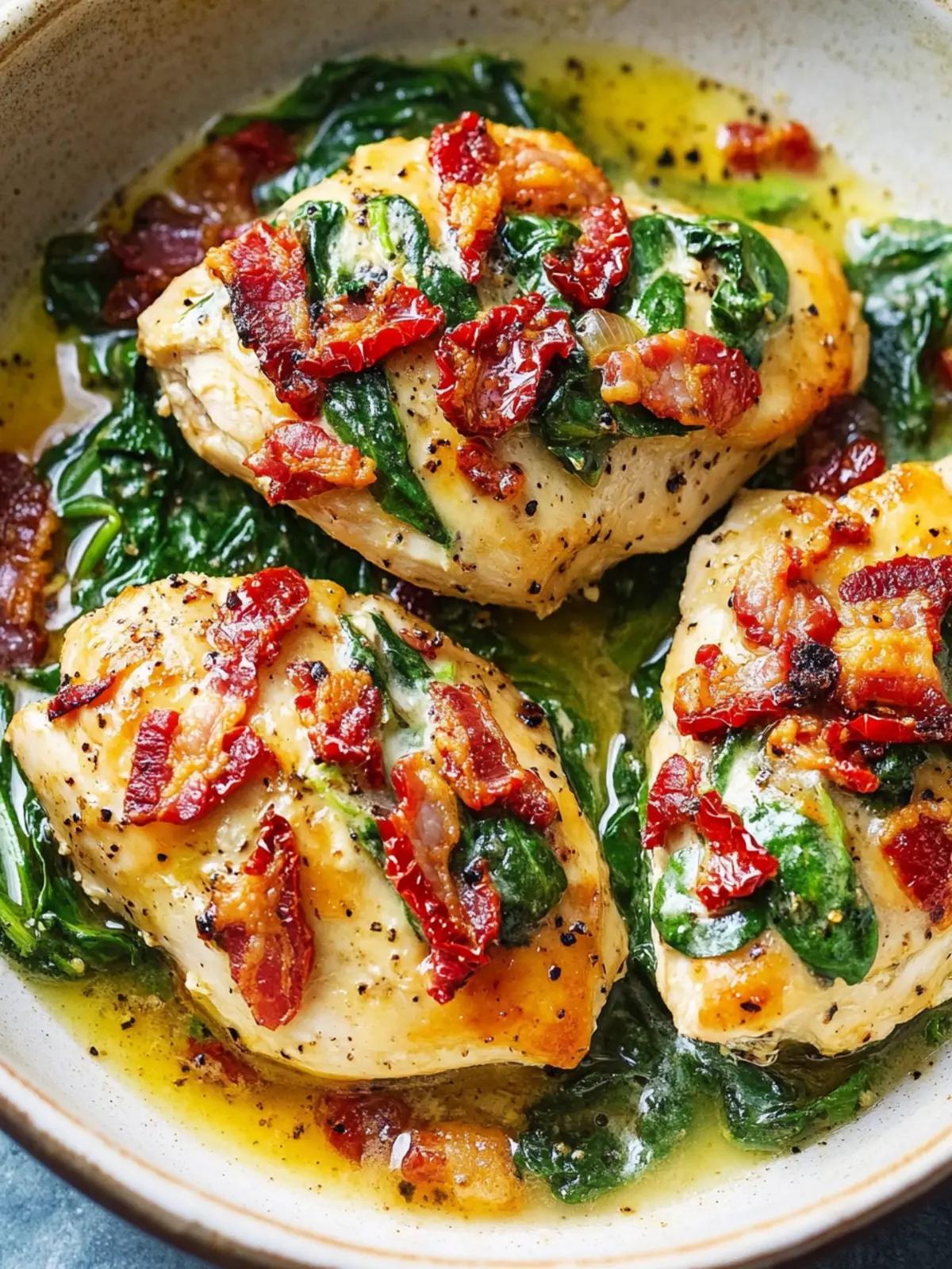 Sun-Dried Tomato, Spinach, and Bacon Chicken Bliss 5 Sun-Dried Tomato, Spinach, and Bacon Chicken