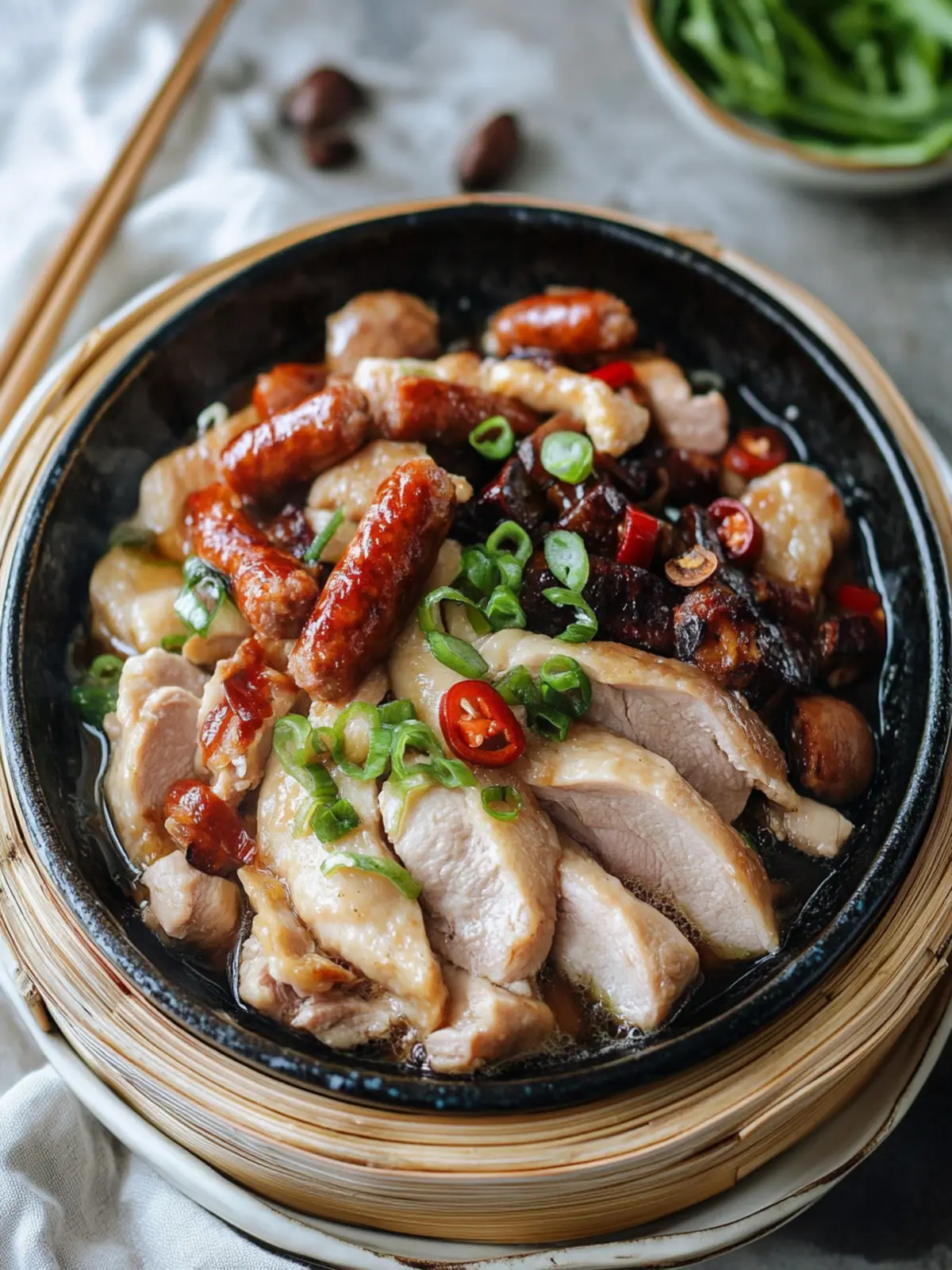 Cantonese Steamed Chicken & Chinese Sausage: Quick Comfort Food 5 Cantonese Steamed Chicken & Chinese Sausage