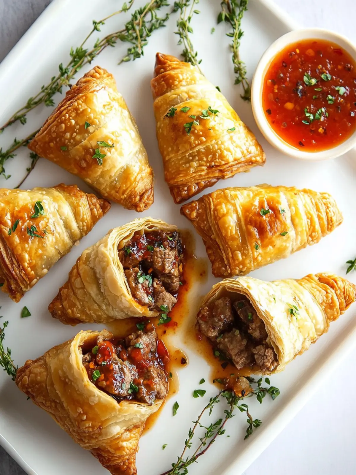 Beef Wellington Turnovers with Sweet Chili Wine Sauce Magic 5 Beef Wellington Turnovers with Sweet Chili Wine Sauce