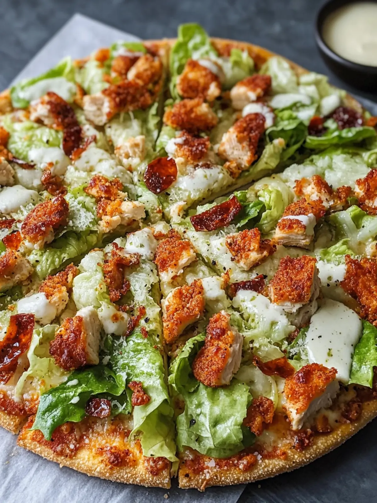 Chicken Crust Caesar Salad Pizza You’ll Crave Every Day 3 Chicken Crust Caesar Salad Pizza