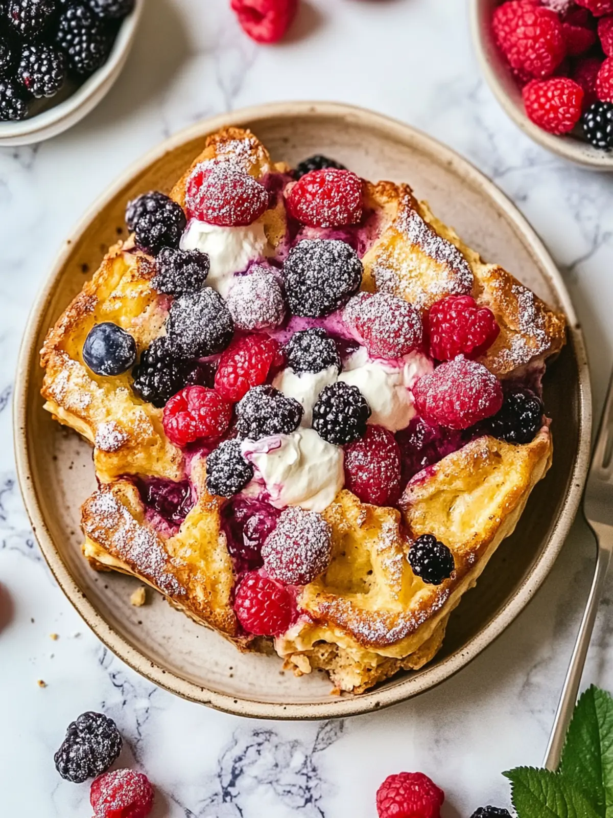 Berries & Cream French Toast Casserole for Lazy Brunch Mornings 4 Berries & Cream French Toast Casserole
