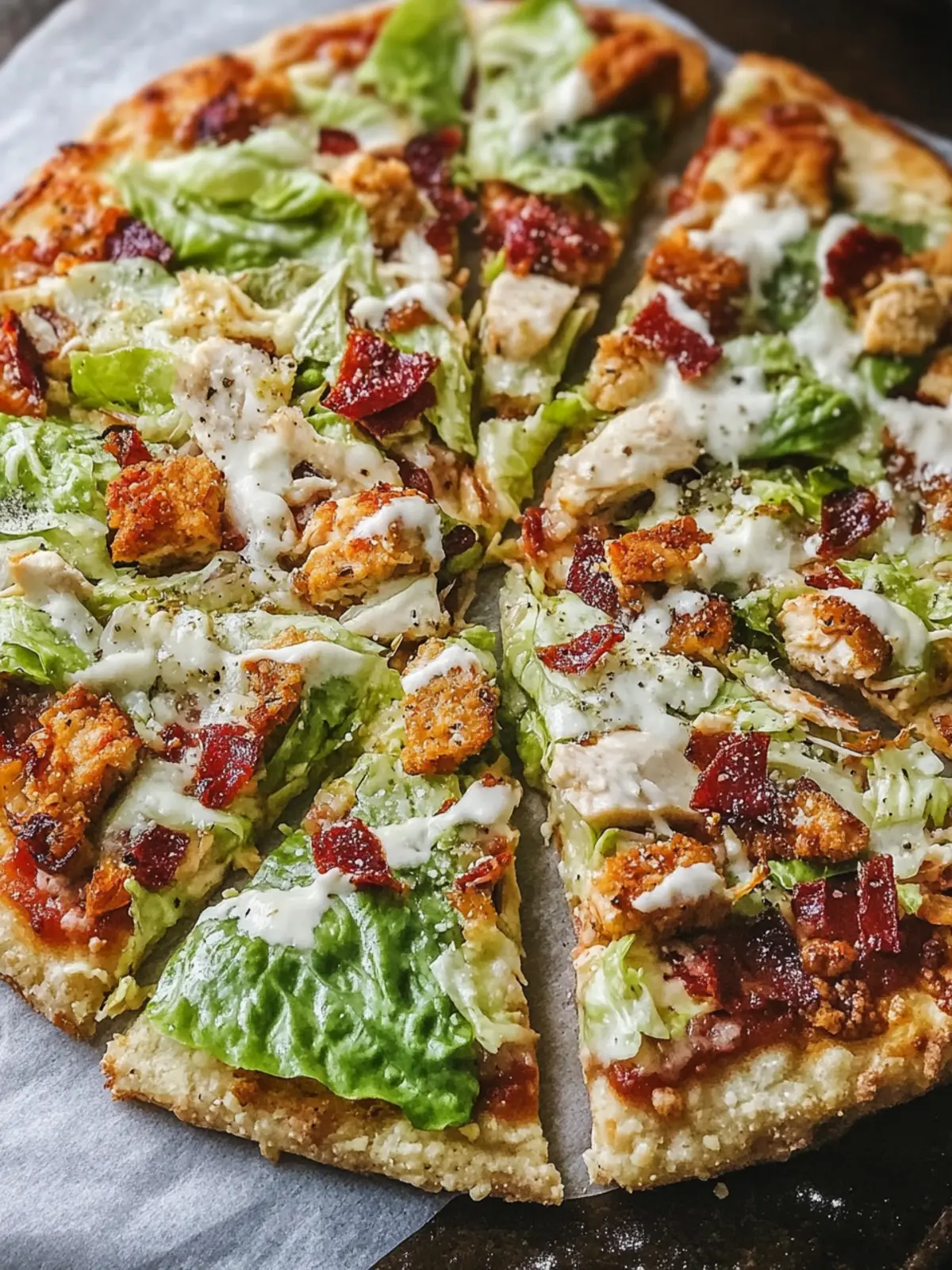 Chicken Crust Caesar Salad Pizza You’ll Crave Every Day 5 Chicken Crust Caesar Salad Pizza