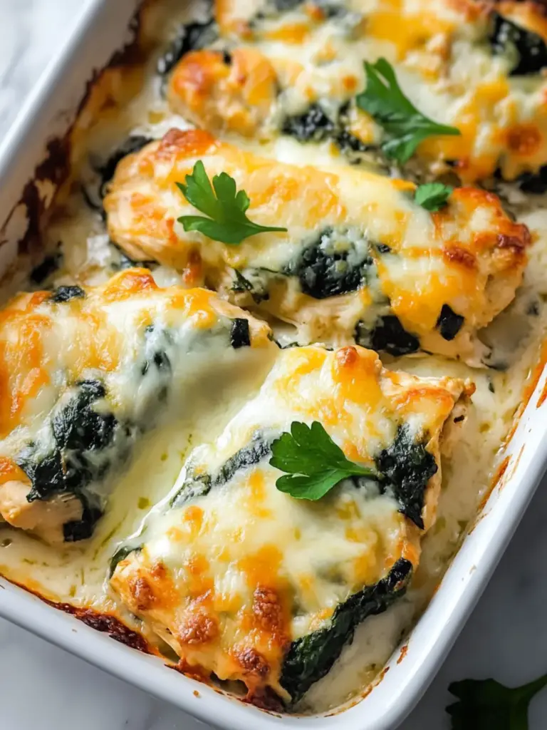 Cheesy Spinach Chicken Bake