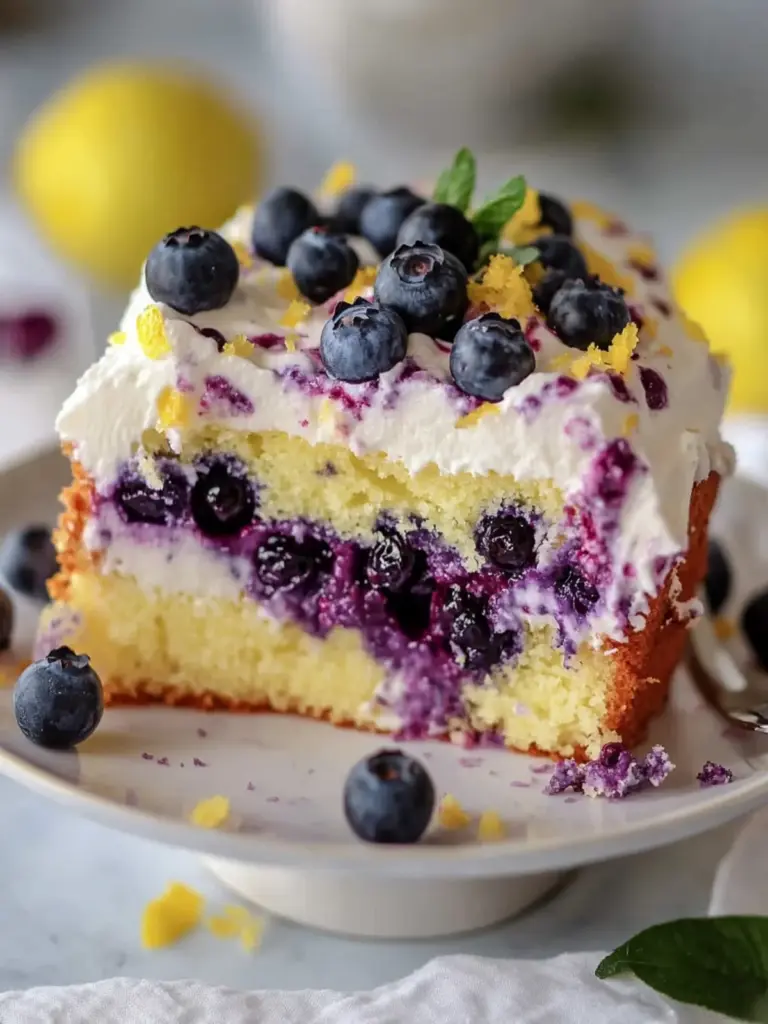 Lemon Blueberry Poke Cake
