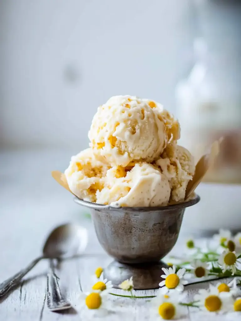 Chamomile Honeycomb Ice Cream
