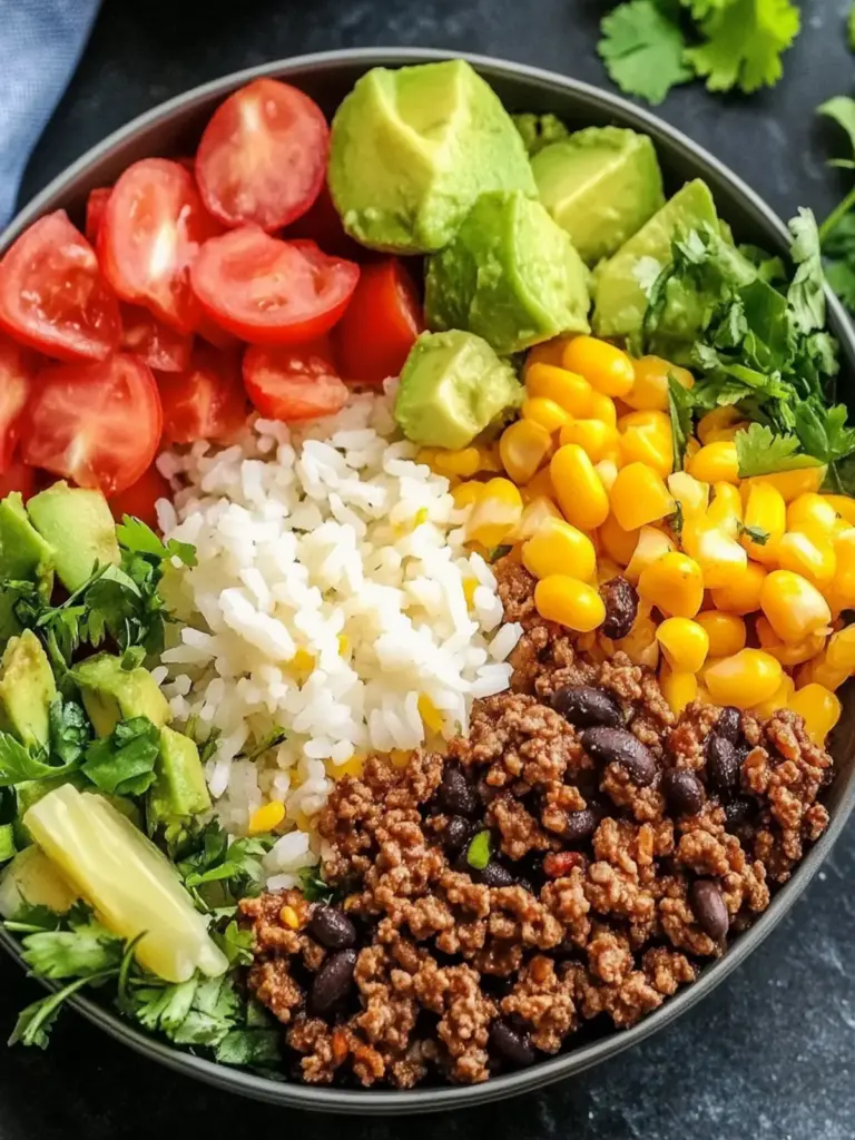 Ground Beef Taco Rice Bowl Recipe
